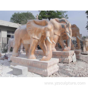 Life Size Stone Marble Elephant for Garden Decoration